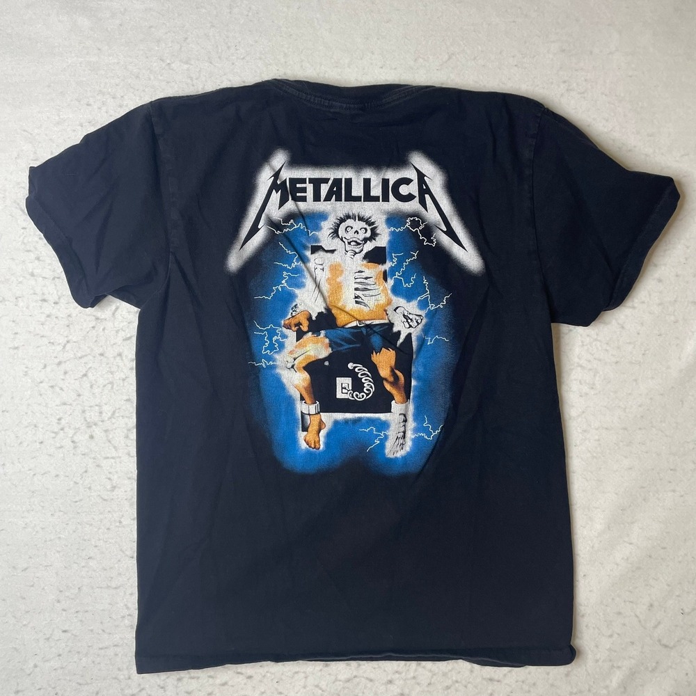 Metallica‎ Ride The Lightning T Shirt Black Size Medium Graphic Tee Concert Tour